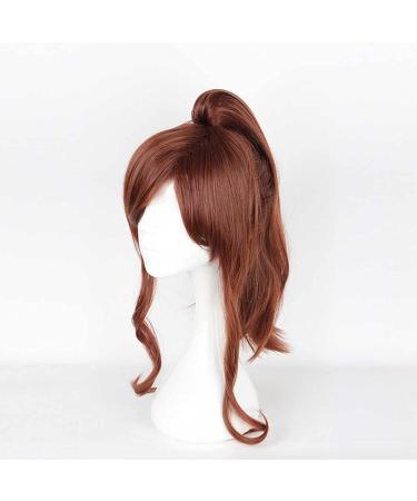 Maoma Sailor Moon Jupiter Cosplay Wig - Brown Ponytail Synthetic Wig with Free Wig Cap for Halloween & Everyday Costume - Buy Online on GoSupps.com