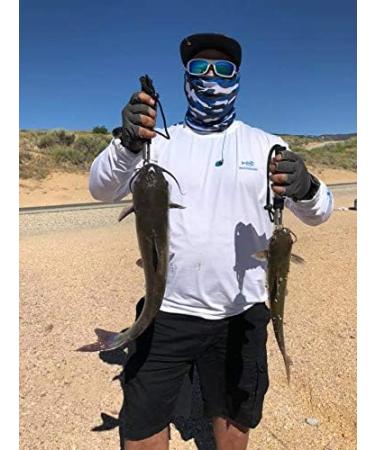 BASSDASH Men's UV Sun Protection Fishing T-Shirt UPF 50+ Long Sleeve - White/Vivid Blue - Size Large - Buy Online on GoSupps.com