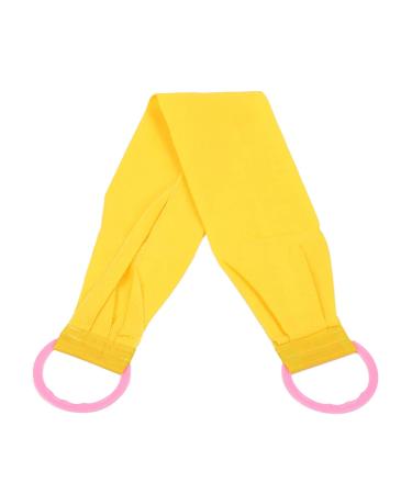 Double Sided Exfoliating Back Scrubber with Coarse Sand | Handle for Body Washing Shower - Yellow - Buy Online on GoSupps.com