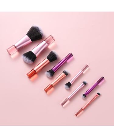 Travel Makeup Brushes Set - 10pcs Mini Cosmetic Brush Kit with Bag | Small Multi Color Face & Eye Brushes - Buy Online on GoSupps.com
