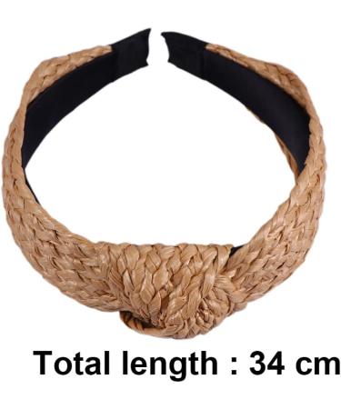 Minkissy Top Knot Headband Turban Woven Hair Hoop Headbands Womens Lady Headwear Straw Cross Knot Style - Buy Online on GoSupps.com