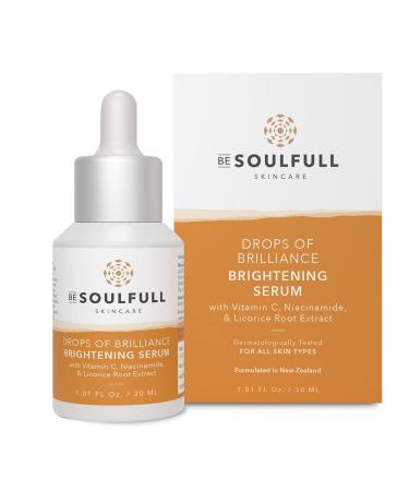 BE SOULFULL Vitamin C Serum with Niacinamide Serum for Glowing Skin-Skin Brightening Serum-Antioxidant Serum-Reduce Wrinkles & Dark Spots 15ml / 0.05 Fl Oz (30ml / 1.01 Fl Oz)