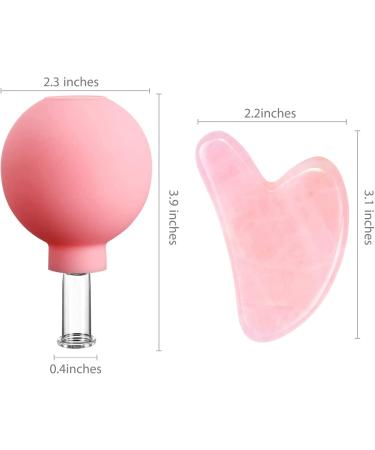 Glass Silicone Cupping Set - 0.4 Inch Pink - Vacuum Suction Massage Cups - Buy Online on GoSupps.com