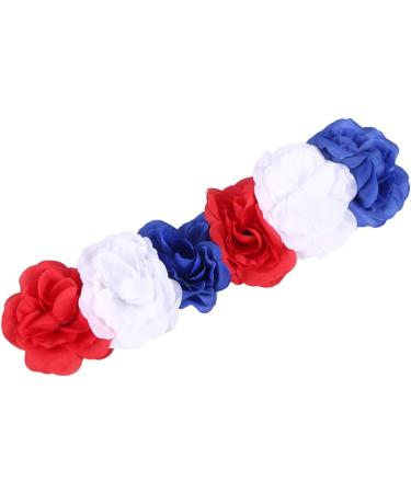 minkissy Rose Flower Headband Day of the Dead Headpiece Wedding Festival Headband for Christmas Halloween (Red White Blue) - Buy Online on GoSupps.com