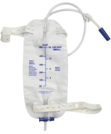 Lifevv 4-Pack Urinary Drainage Bag Leg Bag with Anti-Reflux Chamber External catheters(19oz 500ml)