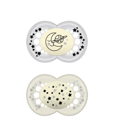 MAM Night Astro Rubber Pacifier 6+ Months Unisex 2 Pacifiers