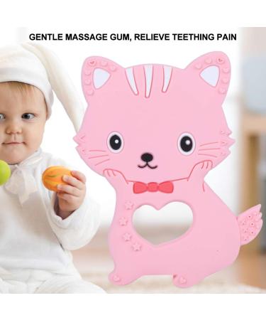 Buy Pink Cartoon Cat Shape Silicone Teething Toy for Babies - Easy Grip for Kids | International Shipping - Buy Online on GoSupps.com