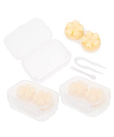 Kalafina 3st contact lens container plastic container mini mirror film container for contact lens eye care container from small bracket Accompanying box storage box yellow 7x4.5x2.5cm