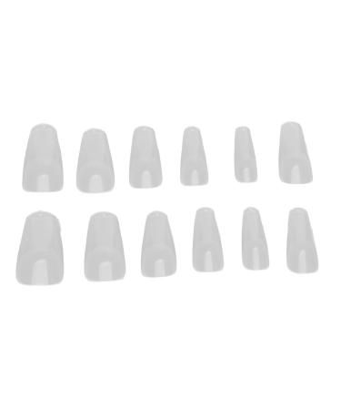 Nail Tips Breathable Artificial Nails Semi-Matte Ultra Thin Transparent Manicure Salon Nail Tips (12#)