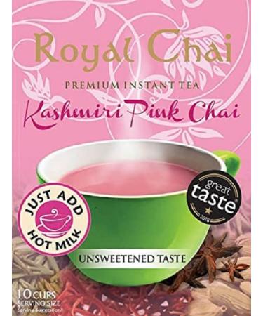 Royal Chai | Kashmiri Pink Chai Unsweetened | 10 Single Serving Sachets | Premium Instant Tea | 140g - Buy Online on GoSupps.com