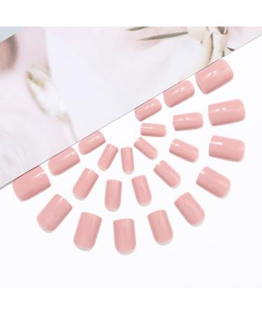 Brishow Short Artificial Press On Nails - Ballerina Acrylic False Nails in Pink - 24 Pieces for Women & Girls - Buy Online on GoSupps.com