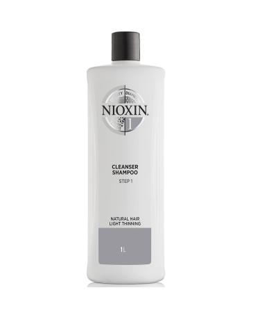 Nioxin 3-Part System | System 1 | Natural Hair with Light Thinning Hair Treatment | Scalp Therapy | Hair Thickening Treatment Shampoo 1 l (Pack of 1)