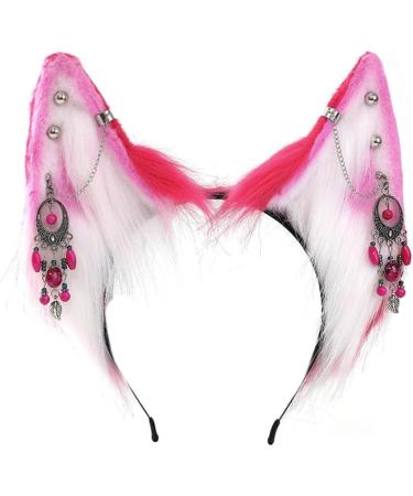 TQUXNGA Wolf Ear Cosplay Hair Hoop with Fringe Earring Woman Teens Headband for Live Broadcast Cartoon Carnivals Hairband 8 - Buy Online on GoSupps.com