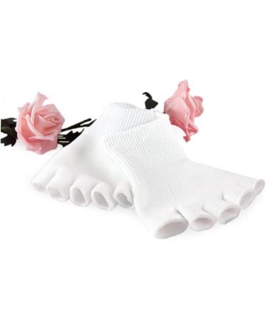 BIUDECO 1 Pair Gel Toe Socks Big Toe Separators Open Toe Gel Socks Men Dry Cracked Heels Socks Moisturizing Socks Cracked Foot Socks Fingerless Gloves Gel Socks for Feet White - Buy Online on GoSupps.com