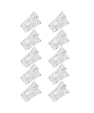10-Piece Transparent Nail Tips Clips Set | UV LED Poly Gel Quick-Building Form | DIY Manicure Tool & Accessories - Buy Online on GoSupps.com