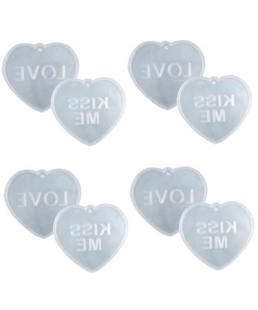 COHEALI 8 Pcs Love Silicone Mold Resin Mold Heart Keychain Molds Portable Pendant Molds Lovers Key Chain Set As Shownx4pcs 6.7X6cmx4pcs