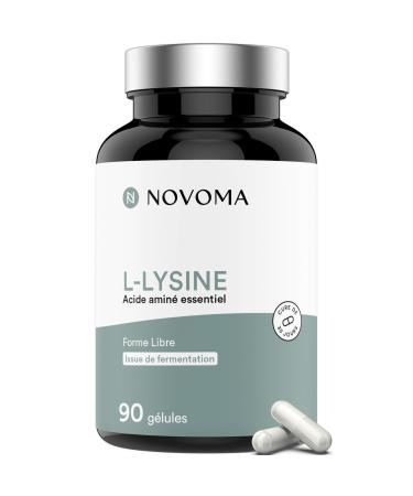 NOVOMA L-Lysine 1500 mg Essential Amino Acid 1 Month Cure Optimal Dosage Supports the Immune System and Muscles 90 Vegetable Capsules Made in France