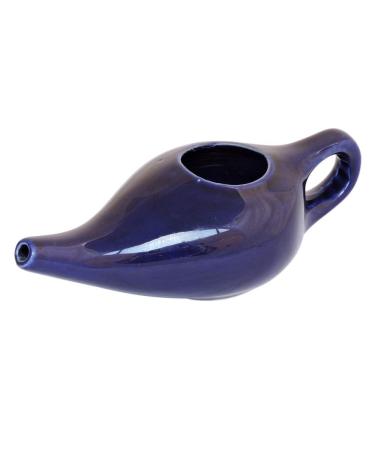 ANCIENT IMPEX Ceramic Neti Pot for Nasal Cleansing with 5 Sachets of Neti Salt | Compact and Travel-Friendly Design | Natural Remedy for Infection Sinus and Congestion (Violet)