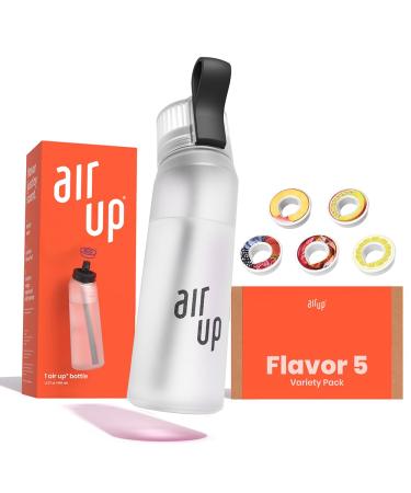 air up Bouteille d'eau avec capsules aromatis es (650 ml) blanc perle + 5 capsules de saveur Fiesta | Bouteille d'eau aromatis e sans sucre et anti-d versement avec paille | Bouteille d'eau
