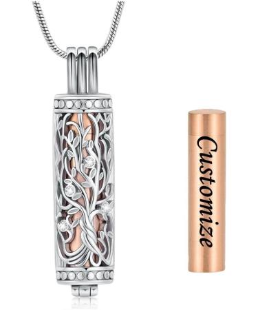 VCCWYQK Cremation Jewelry Urn Necklace for Ashes Pendant with Hollow Glass Vial Cylinder Cremation Keepsake Memorial Lockets Ashes Holder for Women Men Pet - Buy Online on GoSupps.com
