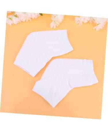 FRCOLOR 4 Pairs Moisturizing Gel Socks Heel Socks Spa Socks for Dry Feet Anti-Crack Socks Toeless Spa Socks Heel Protector Socks Breathable Socks White Ordinary Casual Socks Men and Women - Buy Online on GoSupps.com