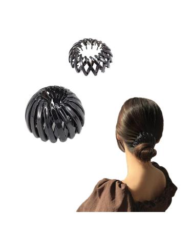 Birds Nest Hair Clip for Women Bun Clips for Long Thick Hair Claw Clip Lazy Bird's Nest Plate Hairpins for Women Girls Expandable Ponytail Holder Clip Hair Accessories