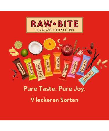 Raw Bite Apple Cinnamon Organic Fruit Nut Bars - Gluten-Free No Added Sugar | 12-Seater Box (12 x 50g) - Buy Online on GoSupps.com
