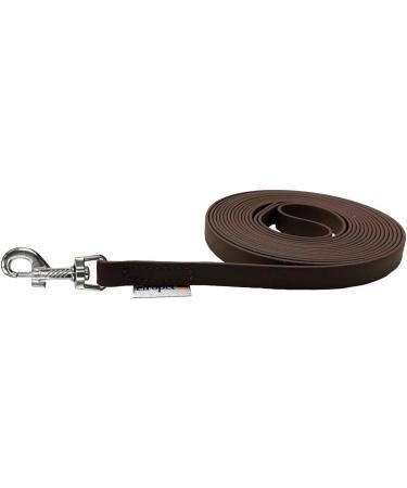 Terrified Biothane Dog Leash for Medium/Large Dogs - 16mm Wide 3m/5m/10m/15m Options 10m with Hand Loop in Brown - Durable & Stylish - Buy Online on GoSupps.com