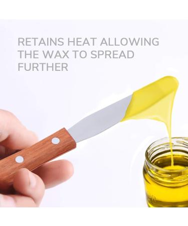 JimKing Stainless Steel Waxing Spatula for Body Hair Removal - Wooden Handle Craft Stick (1 pcs) - Buy Online on GoSupps.com