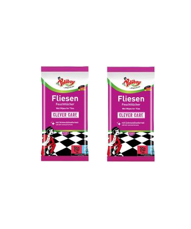 Poliboy - Tile wet wipes - Ideal for intensive cleaning for tiles and stone floors - 2x15 towels - Made in Germany Tiles 15 pieces (2 pack)
