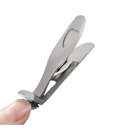 Acunny Nail Clippers for Thick Nails Nail Clippers for Elderly | Large Nail Clippers with Angled Head Anti Splash Nail Clippers Wide Mouth Nail Clippers Nail Clippers Silver Grey Single