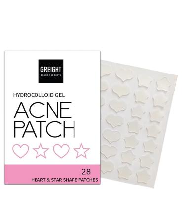 Hydrocolloid Acne Pimple Patch Heart and Star Shape 28 Patches - Acne Treatment For Breakout Conceals Acne Reduces Pimples and Blackheads