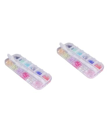 FRCOLOR Acrylic Nails 2 Sets Nail Gel Polish Nail Art Acrylic Shiny Nail Accessories Nail Art Decor Nail Art Accessories Nail Decor Nail Acrylic Symphony Alien Acrylic Nail