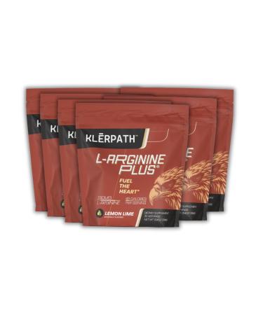 L-Arginine Plus Lemon Lime 6 Pack - Blood Pressure Cholesterol Formula Heart Health Supplement 13.4 OZ (380g)