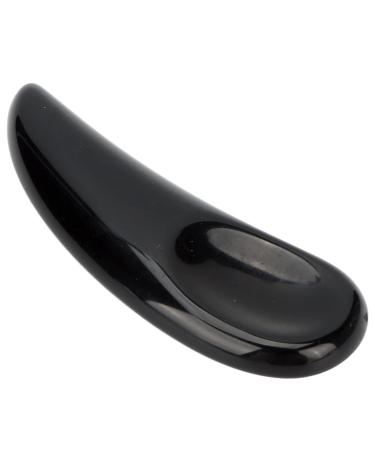 Mini Makeup Mask Spatula Curved Cosmetic Spatula Scoop Mini Gua Sha Jadestone Curved Makeup Eye Cream Cosmetic Spatula (Black)