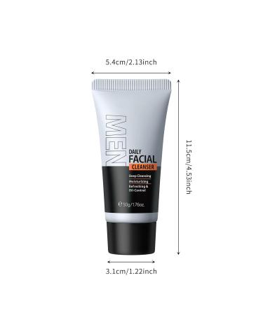 Invigorating Oil-Control Face Wash for Men: Gentle Ingredients for Deep Hydration and Effective Cleansing of Pores Acne and Blackheads(50g / 1.76oz) Grey - Buy Online on GoSupps.com