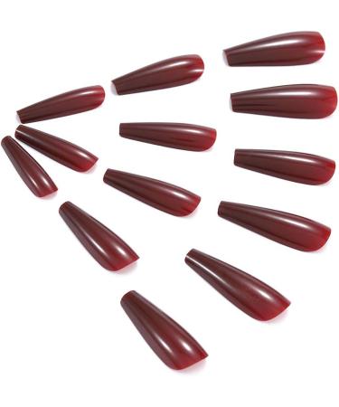 Coffin False Nails Press on Nails French Long Fake Nails Ballerina Acrylic Stick on Nails 24pcs for Women and Girls (Color : Pink Size : I) - Buy Online on GoSupps.com