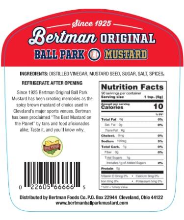 Bertman Original Ball Park Mustard 16 oz - Authentic Cleveland Grilling Favorite - Buy Online on GoSupps.com