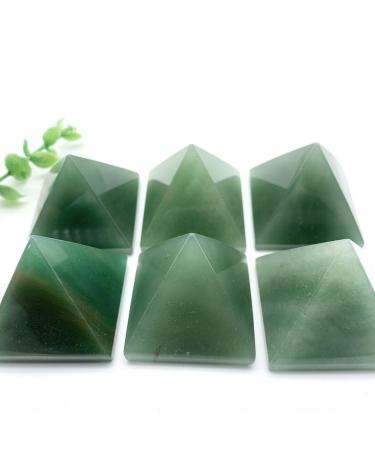 40mm Natural Green Stone Quartz Crystal Pyramid Reiki Tower Home Ornaments Decoration Stones Chakra Reiki Balancing