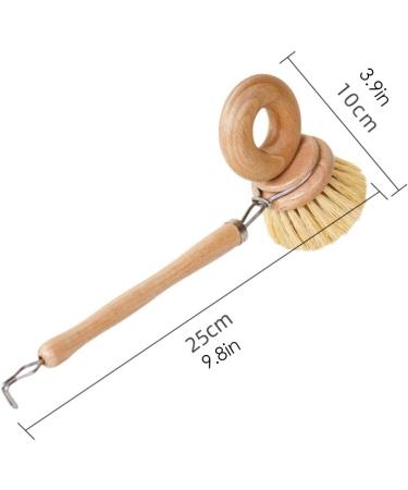 Long Handle Pot Dish Brush - Wooden Pot Scrubber | Pot Brushes for Cleaning | Kitchen Brush for Dishes | Portable Multifunctional Cleaning Tool Household Pans Brush for Sink Dish Brush - Buy Online on GoSupps.com