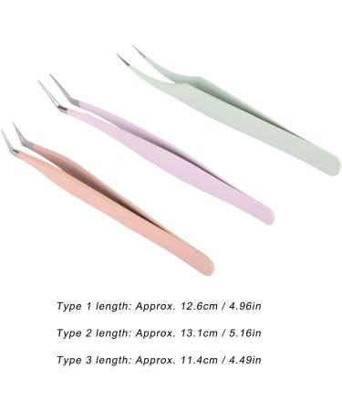 3pcs Stainless Steel Eyelash Tweezers Set - Smooth Applicator Tools for False Eyelash Extensions | International Shipping Available - Buy Online on GoSupps.com