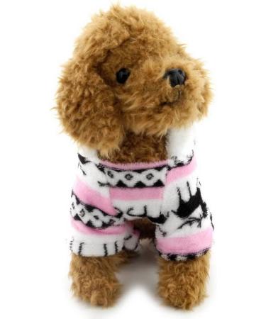 Ranphy Soft Velvet Reindeer Hoodie Sweater for Small Dogs & Cats - Cozy Jumpsuit for Male & Female Puppies - XXL Size (Back: 40cm Chest: 52cm) in Rose - Buy Online on GoSupps.com