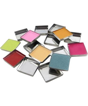 112 pcs Pressed Square Powder Pans Blusher Empty Cosmetics Eyeshadow Makeup Metal for mediumx2pcs Silverx2pcs - Buy Online on GoSupps.com