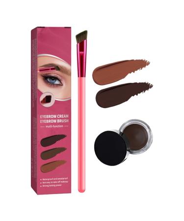 Eyebrow Care Kit 4d Laminated Waterproof Multi Function Eyebrow Brush for Women Hair Stroke Ultra-Brow Brush with Eyebrow Cream Sweat-proof Long-Lasting Not Easy to Remove Makeup(Taupe+Light Brown)