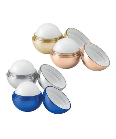 Set of 4 lip balms for smooth soft lips in a round box with metallic UV finish by notrash2003