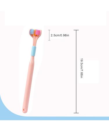 Extra Soft 3-Page Toothbrushes for Adults | Non-Slip V-Shaped Tooth Cleaners in Pink - Perfect for Women & Men - Buy Online on GoSupps.com