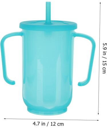 Luxshiny 2pcs Tumbler Care Lid with Handles and Straw | Water Proof | Elderly & Disabled Nursing | Bedridden Feeder | Bluex2pcs 15x12cmx2pcs - Buy Online on GoSupps.com