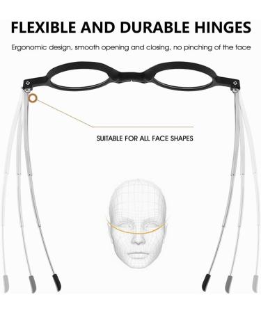 Vevesmundo Blue Light Filter Foldable Reading Glasses - Compact & Collapsible Mini Glasses with Case - Anti Blue Light Aid in Red (2.0x) - Buy Online on GoSupps.com