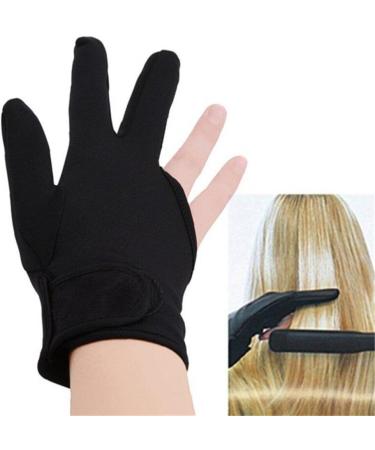 Heat Resistant Gloves for Hair Styling Professional Heat Resistant Protection Gloves for Hair Styling Curling Wand Flat Iron Unisex Anti-hot Insulation Three Finger Glove (black) - Buy Online on GoSupps.com