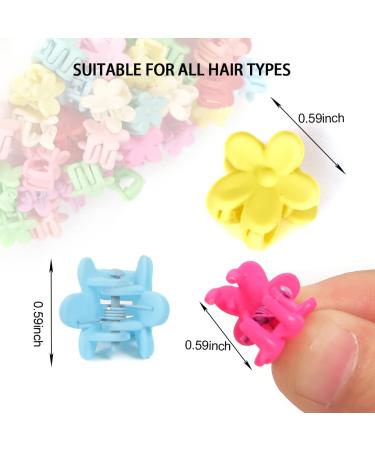 50 Pcs Mini Flower Hair Claw Clips for Girls in Colorful Box - Non-Slip Plastic Small Jaw Clips for Baby, Toddler, Kids - Buy Online on GoSupps.com